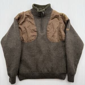 Beretta Teens Jacket Large Brown Wool Full Zip Shooters Patch